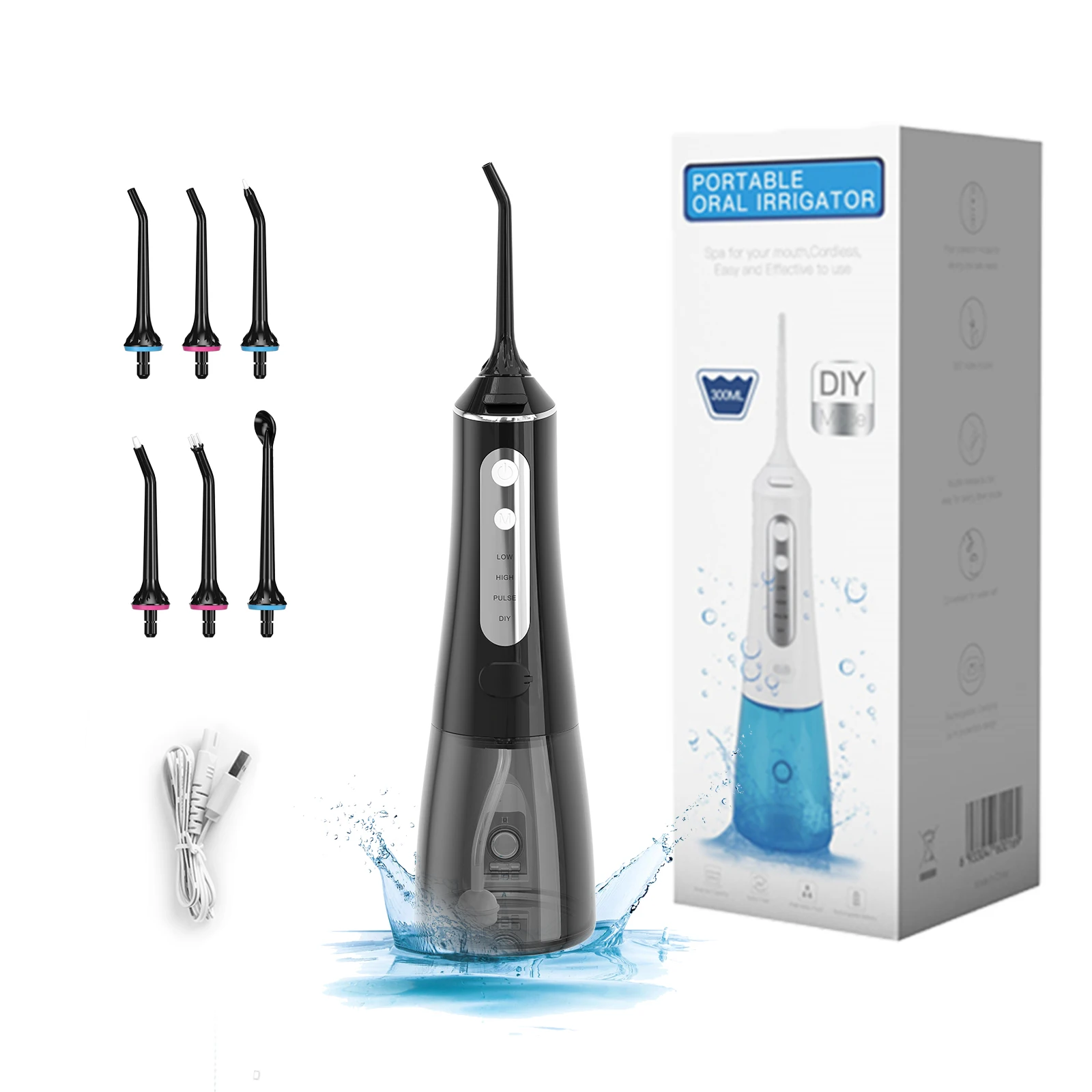 

Oral Irrigator USB Rechargeable Large Battery High Water Pressure Dental Water Jet Long Endurance Water Flosser Teeth Cleaner
