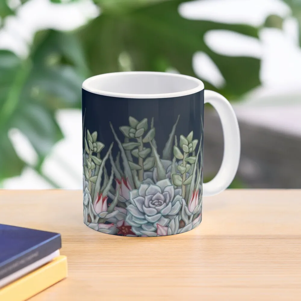 

Midnight Succulents Coffee Mug Ceramic Cups Creative Espresso Cups Mug