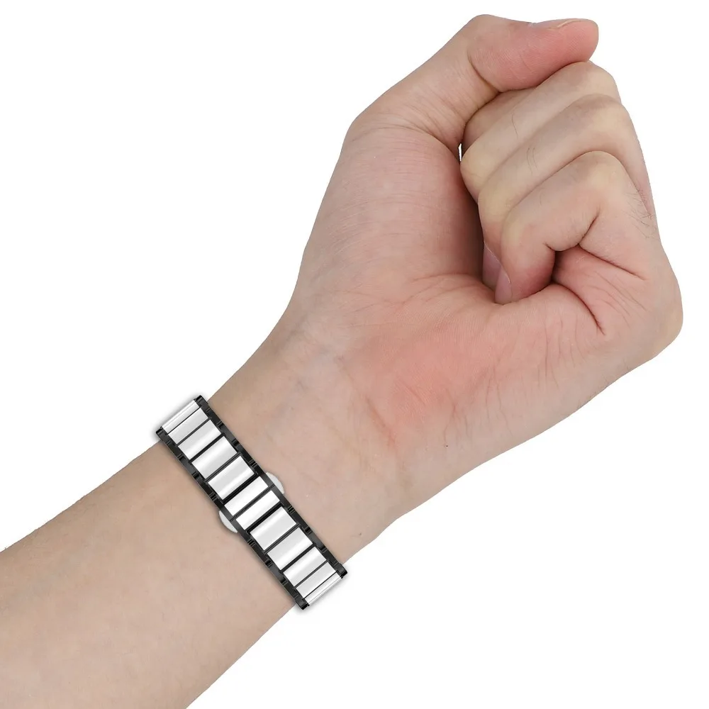 Elegant 18mm Ceramic Watch Strap with Durable Metal Butterfly Buckle