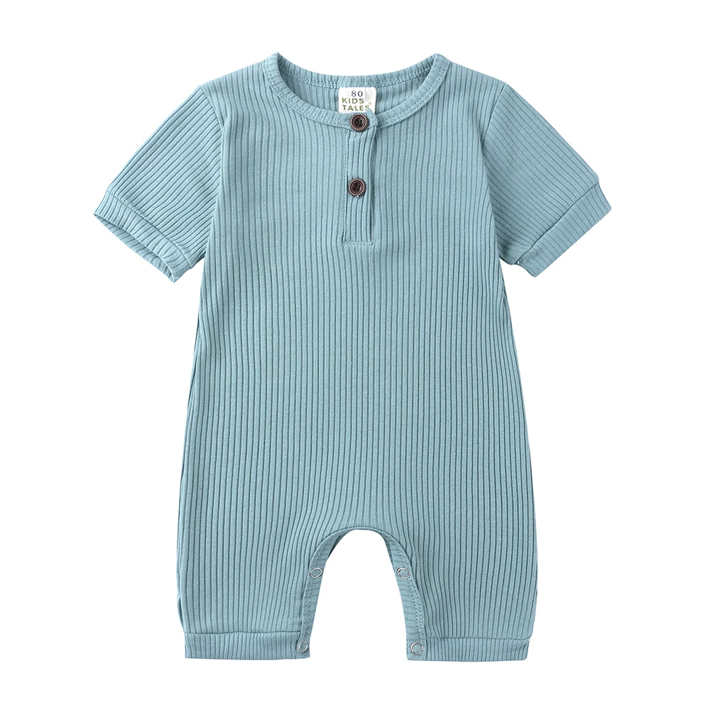 2025 Summer Baby Rompers Infant Boys Pajamas Newborn Unisex Clothes Short Sleeve Cotton Soft Girls Jumpsuit Costume Outfit 0-24M