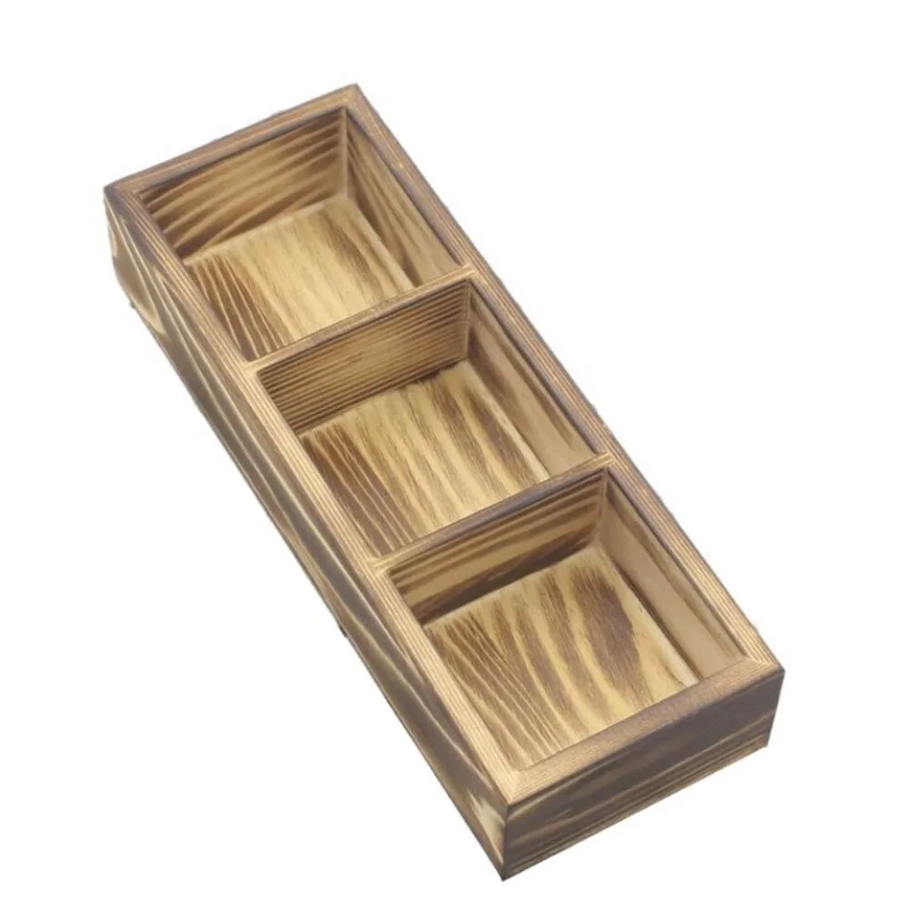 Solid Wood Retro Tea Bag Holder Desktop Creativity Exquisite Multi Compartment Storage Box Practical Simple