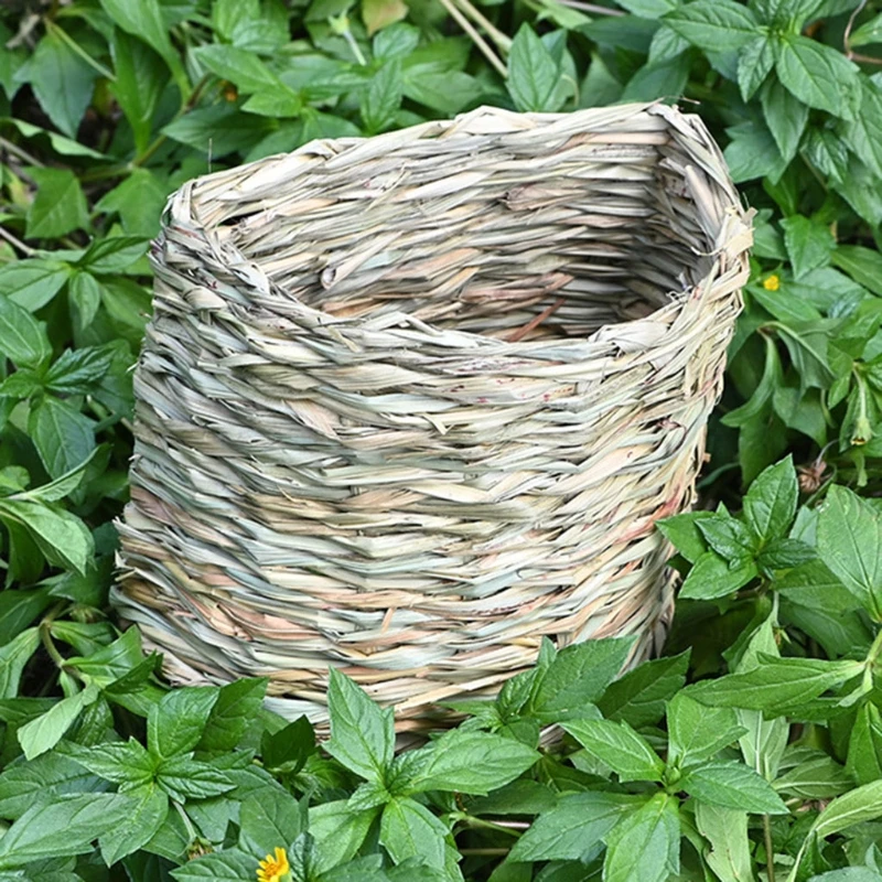 Bunny Grass Woven House for Small Animals Hamster Tunnel Chew for Rabbit