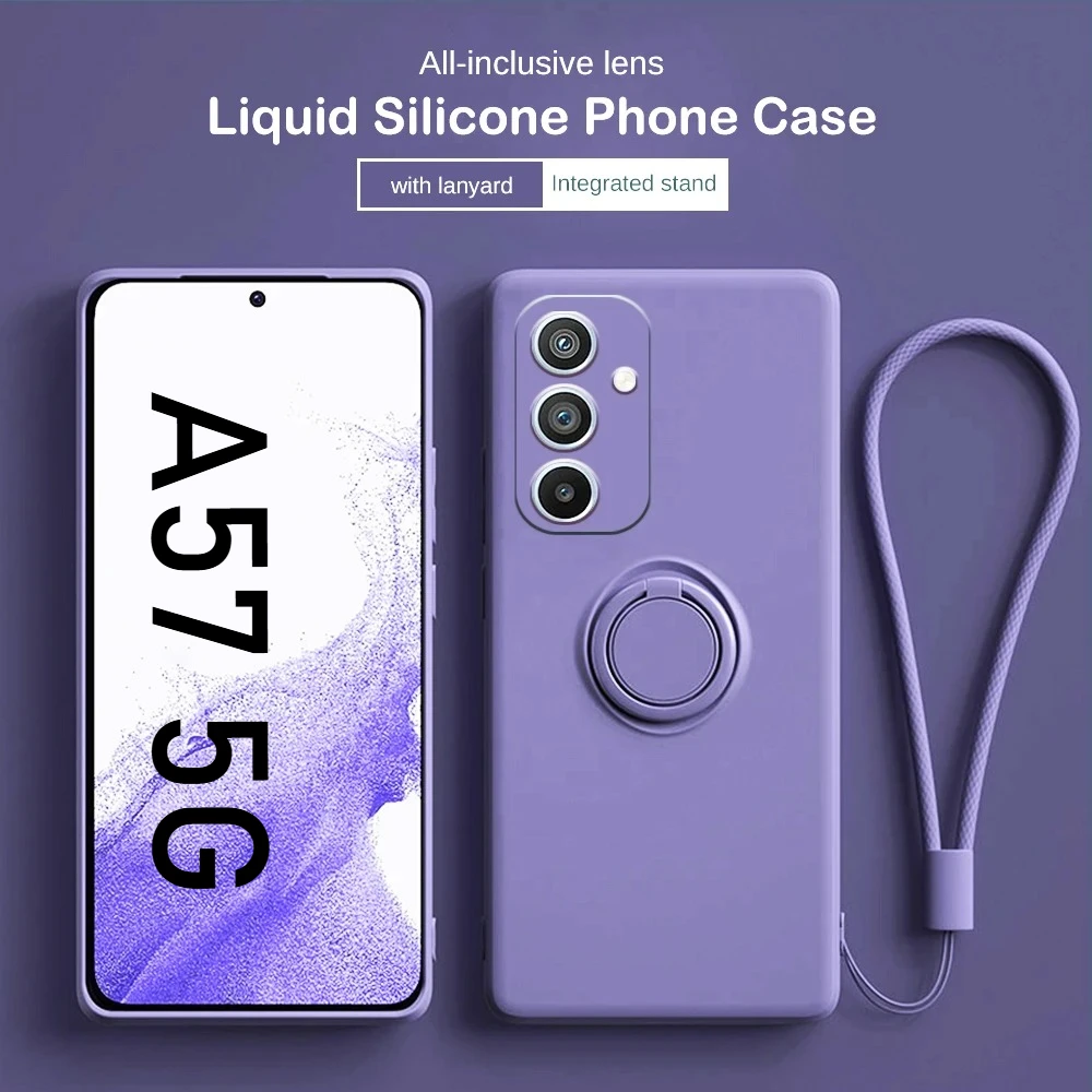 Flüssig-Silikon-Hüllen für Samsung A57 A37 A27 A17 A55 A35 A15 A25 A54 A34 A24 A53 A16 A26 A36 A56 mit Magnetring-Halterung fürs Auto