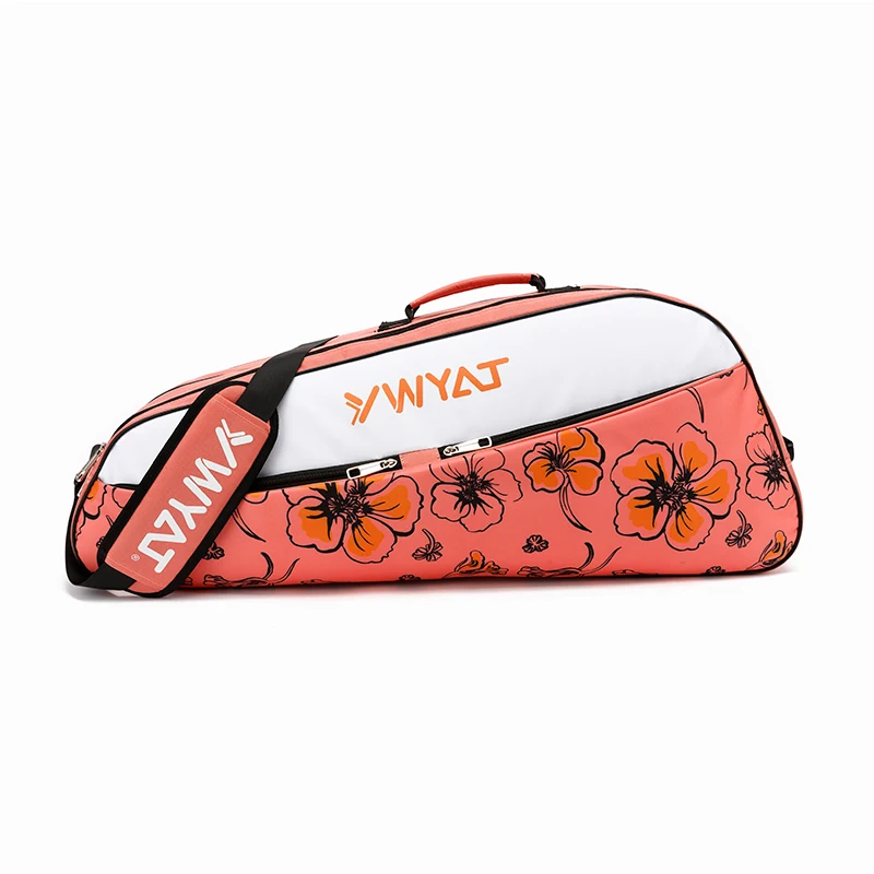 YWYAT Badminton Bag for 3 Rackets with Shoes Clothes Compartments Waterproof Fabric Large Capacity Shoulder Sports Bags