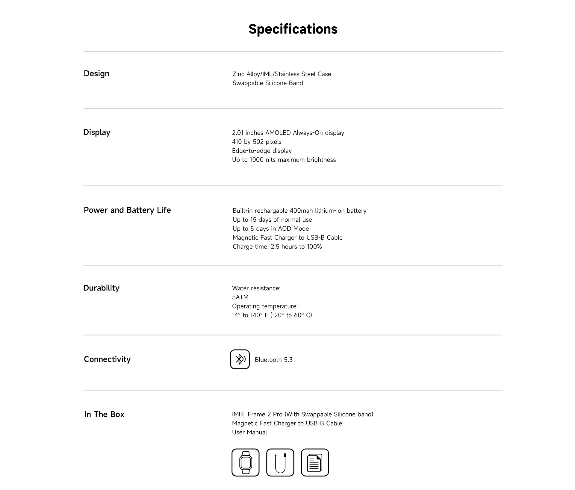 Imilab IMIKI FRAME 2 Pro Smart Watch description image 14