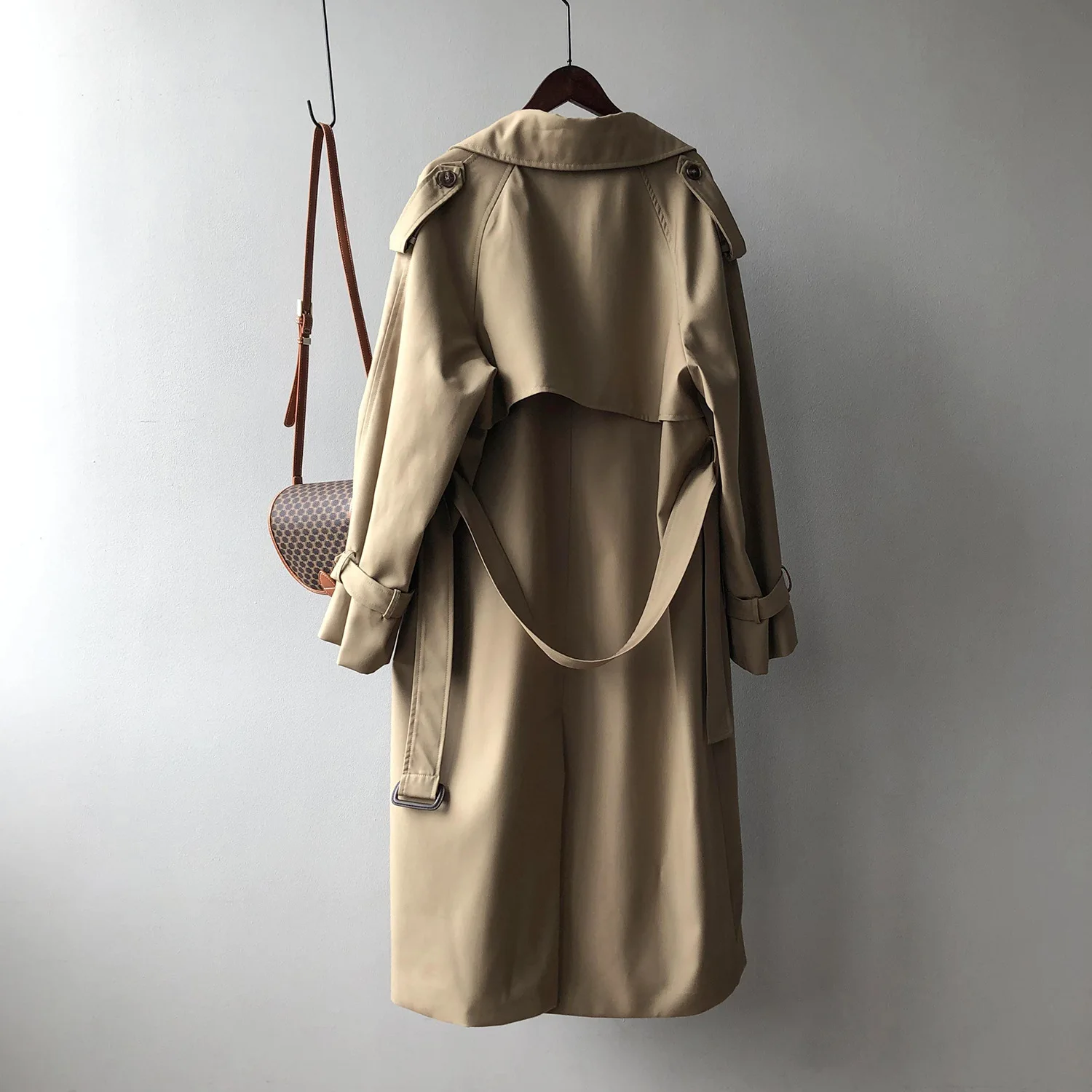 2021 Fashion Women Long Trench Coat Oversize Style Turn Down Collar  Long Trench Femme Casaco Abrigo Streetwear ladies long puffer coat