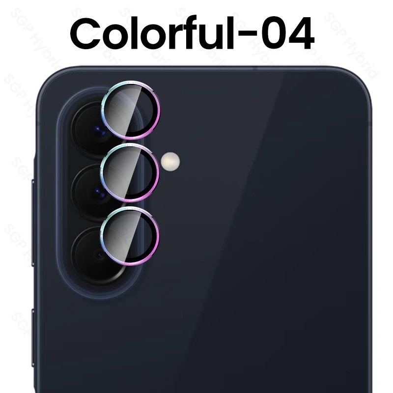 Alloy Aluminum Ring Phone Case with Tempered Glass Camera Protectors