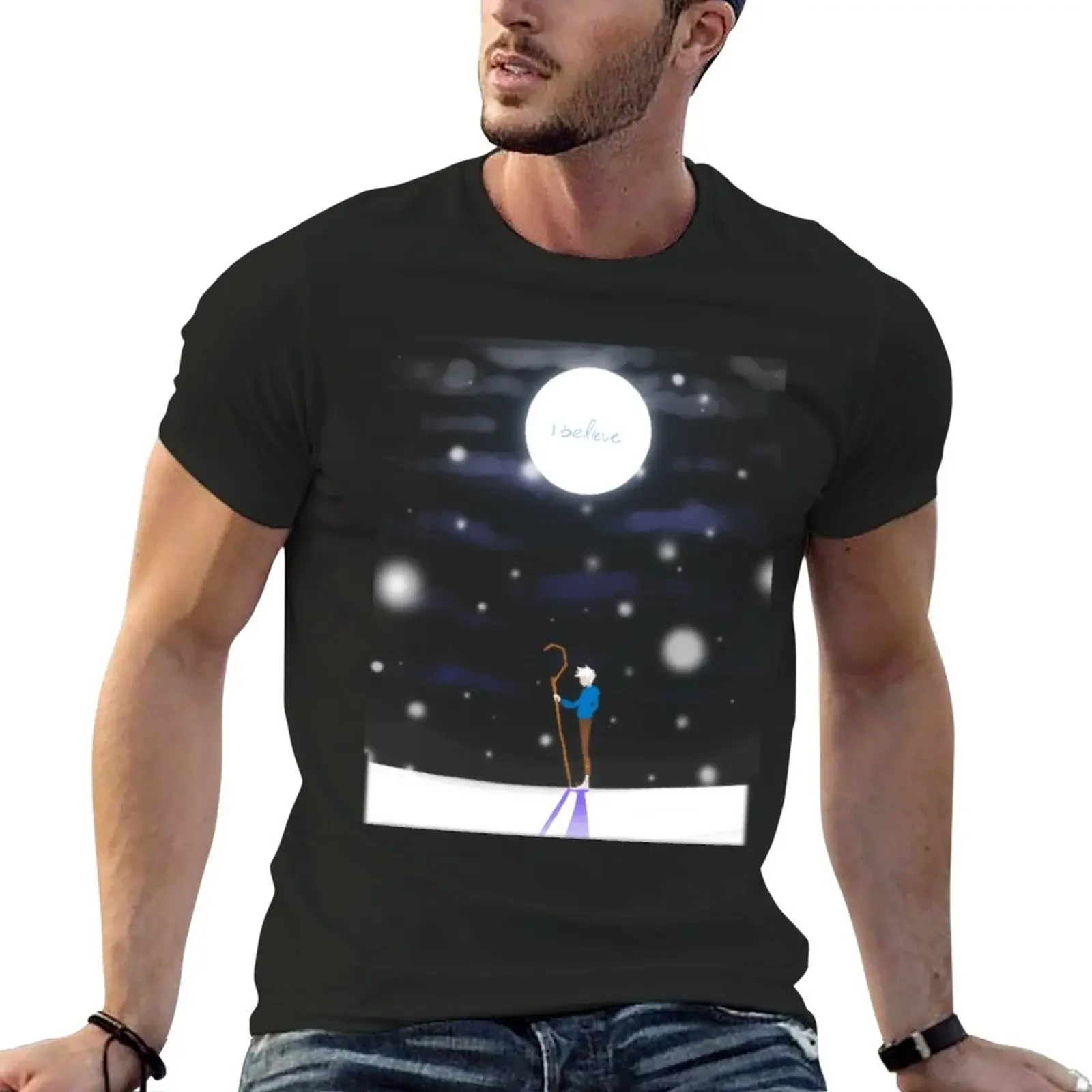 

Jack Frost I Believe T-Shirt blacks Aesthetic clothing korean fashion mens graphic t-shirts funny