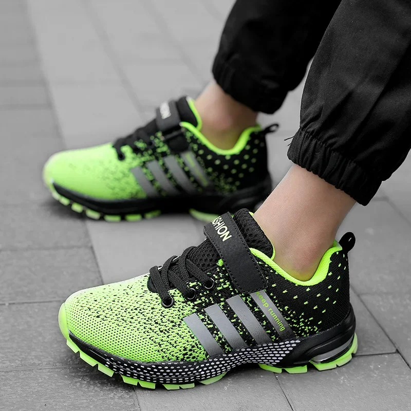 رائجة البيع الأخضر الأحمر للأطفال احذية الجري الصي...