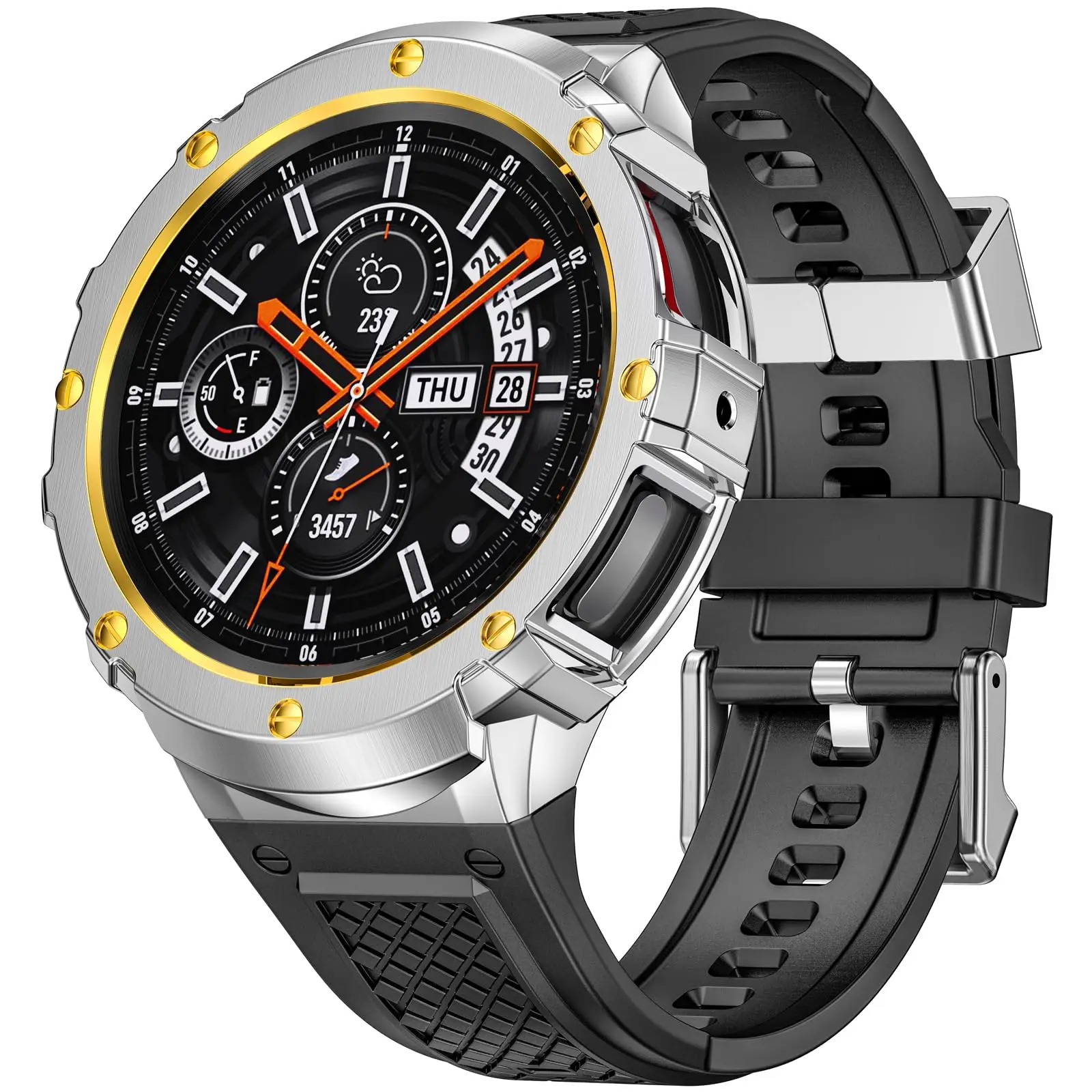 Dual-Function Sport Band with Stainless Steel Case and TPU Strap Bracelet