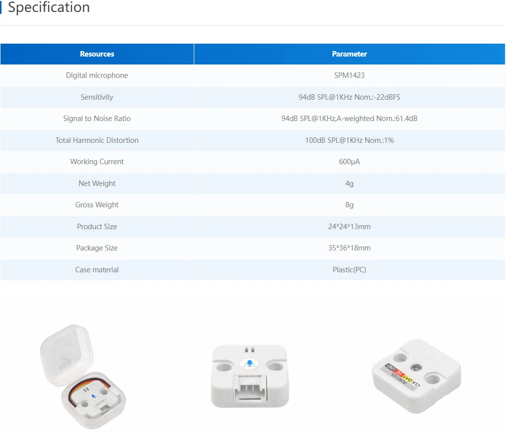Official PDM MEMS Microphone Unit (SPM1423)