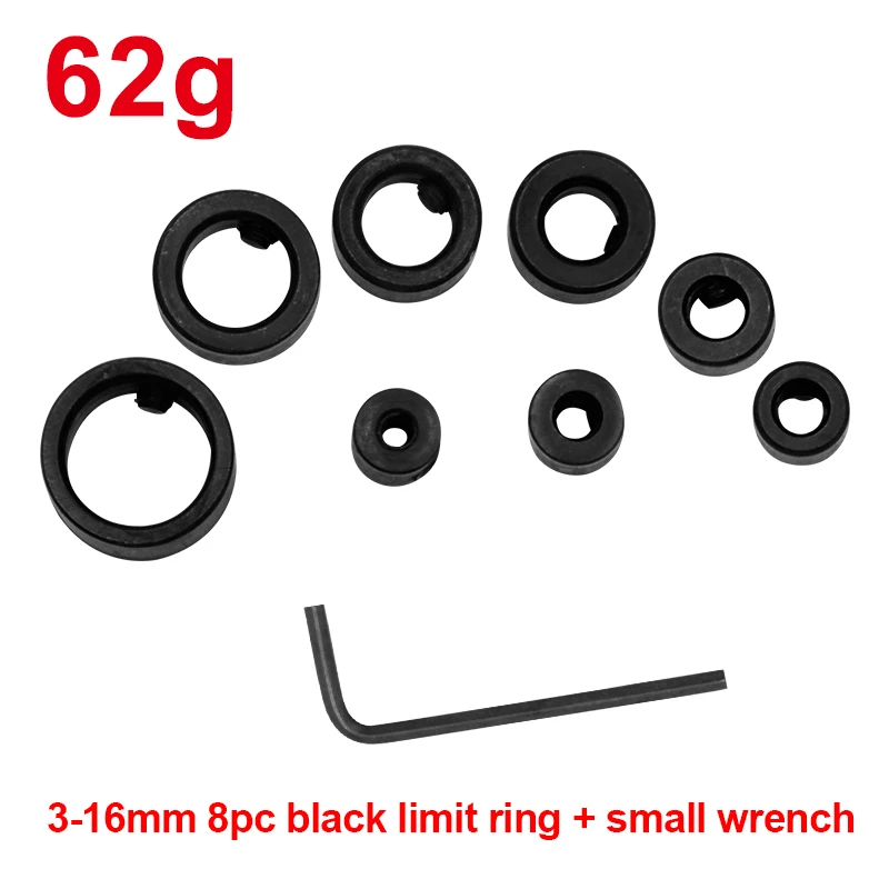 Drill bit set 8pc silver drill bit limit ring mini wrench positioning ring round woodworking screw clamp drill bit adjustment tool set