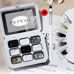 Black & White Nail Art Gel Kit with Nail Care Phototherapy Pen (1set 2pcs)