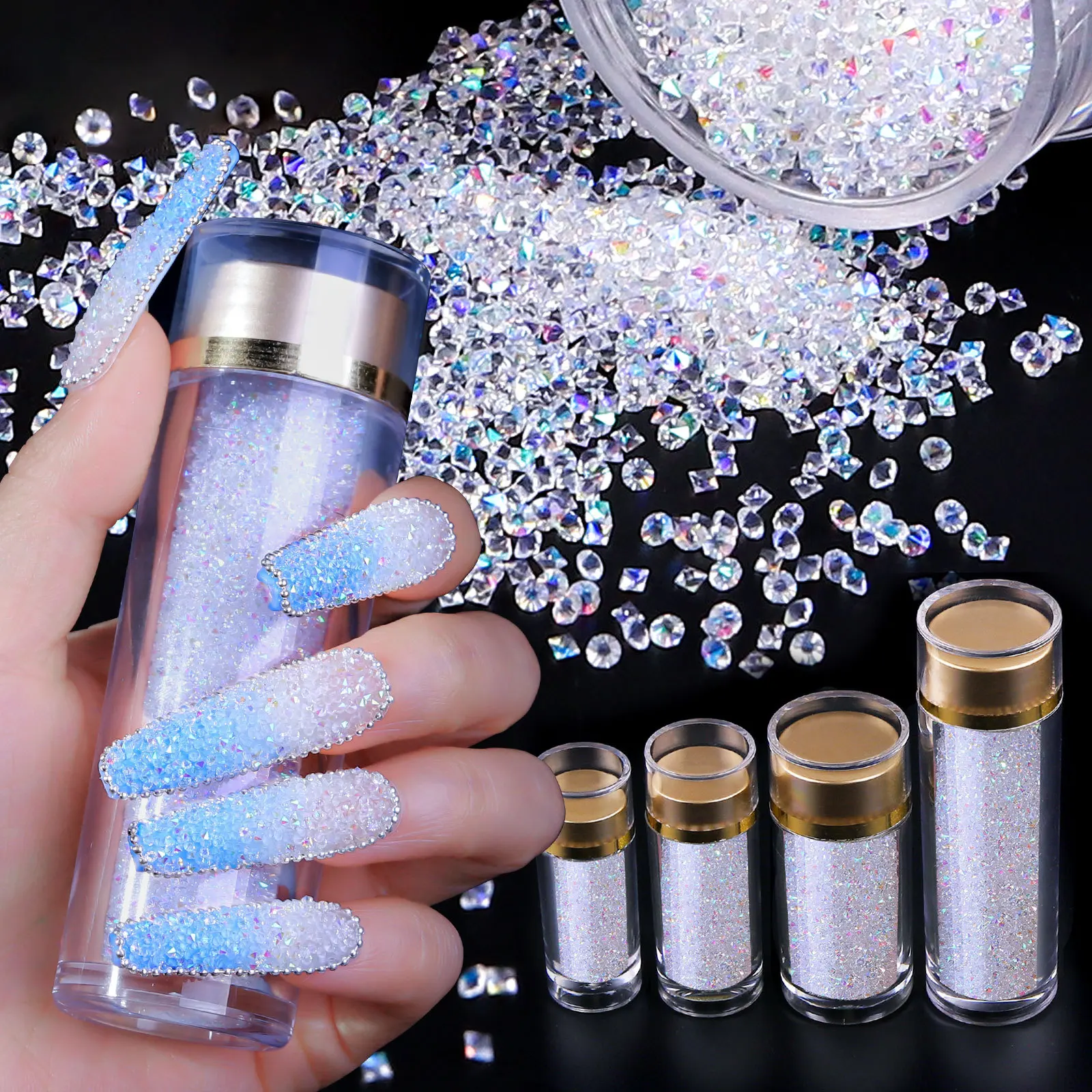 10-45g Glitter Micro Spirit Beads Tiny Glass Diamonds Caviar