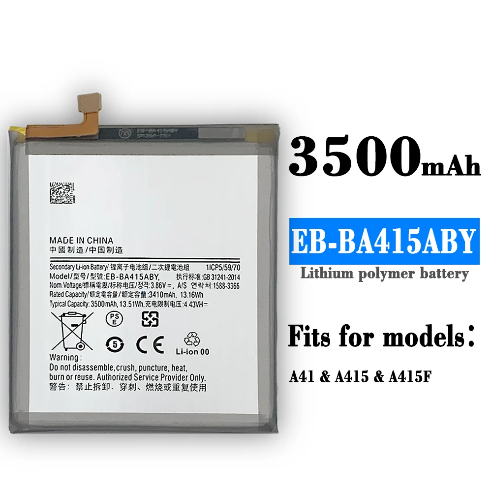 

Samsung Original Battery EB-BA415ABY For Samsung Galaxy A41 A415F Authentic Phone Battery 3500mAh