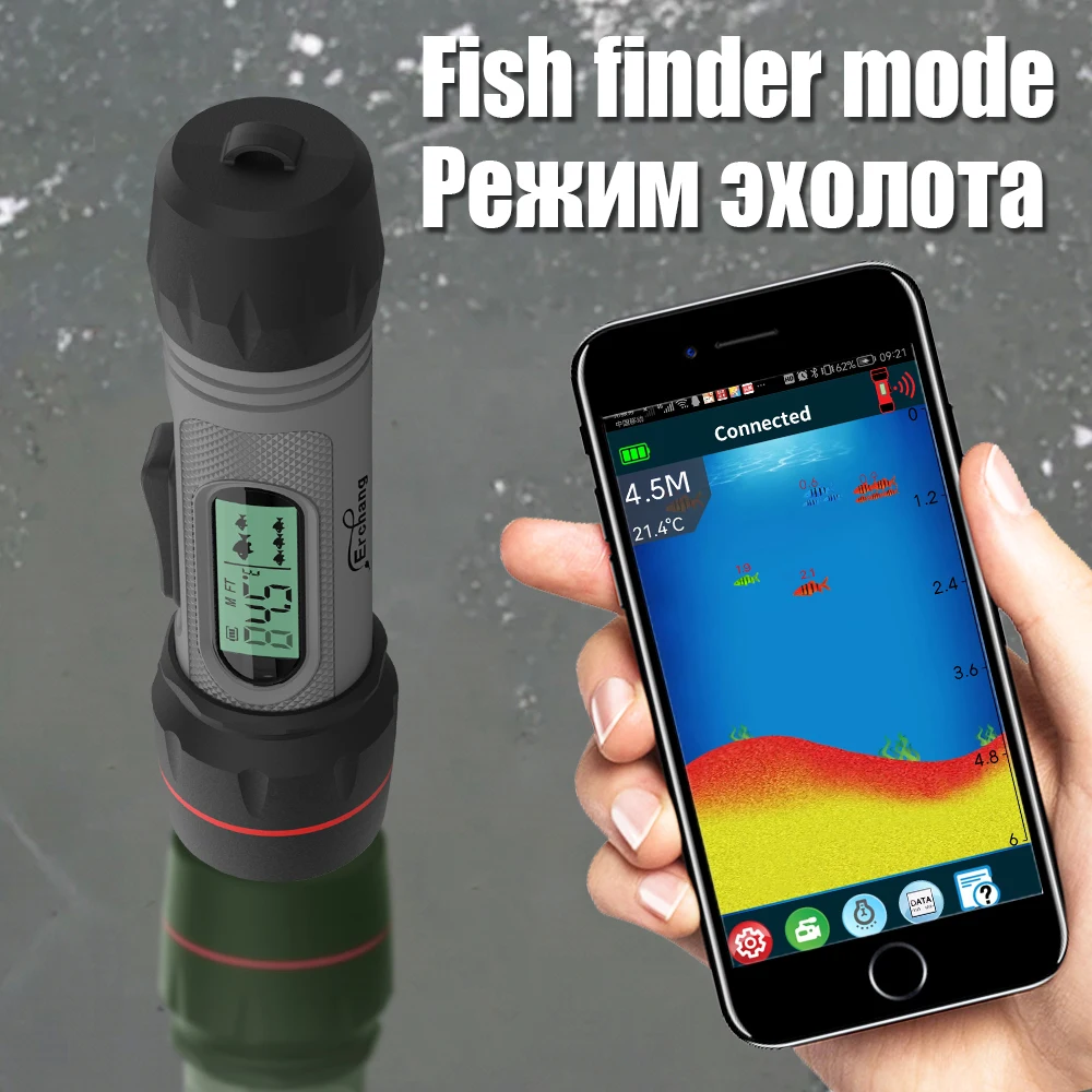 Wireless Fish Finder Erchang F12B For Winter Ice Fishing 90M Depth Gauge Depth Finder With Temperature fishing accessories fish finder