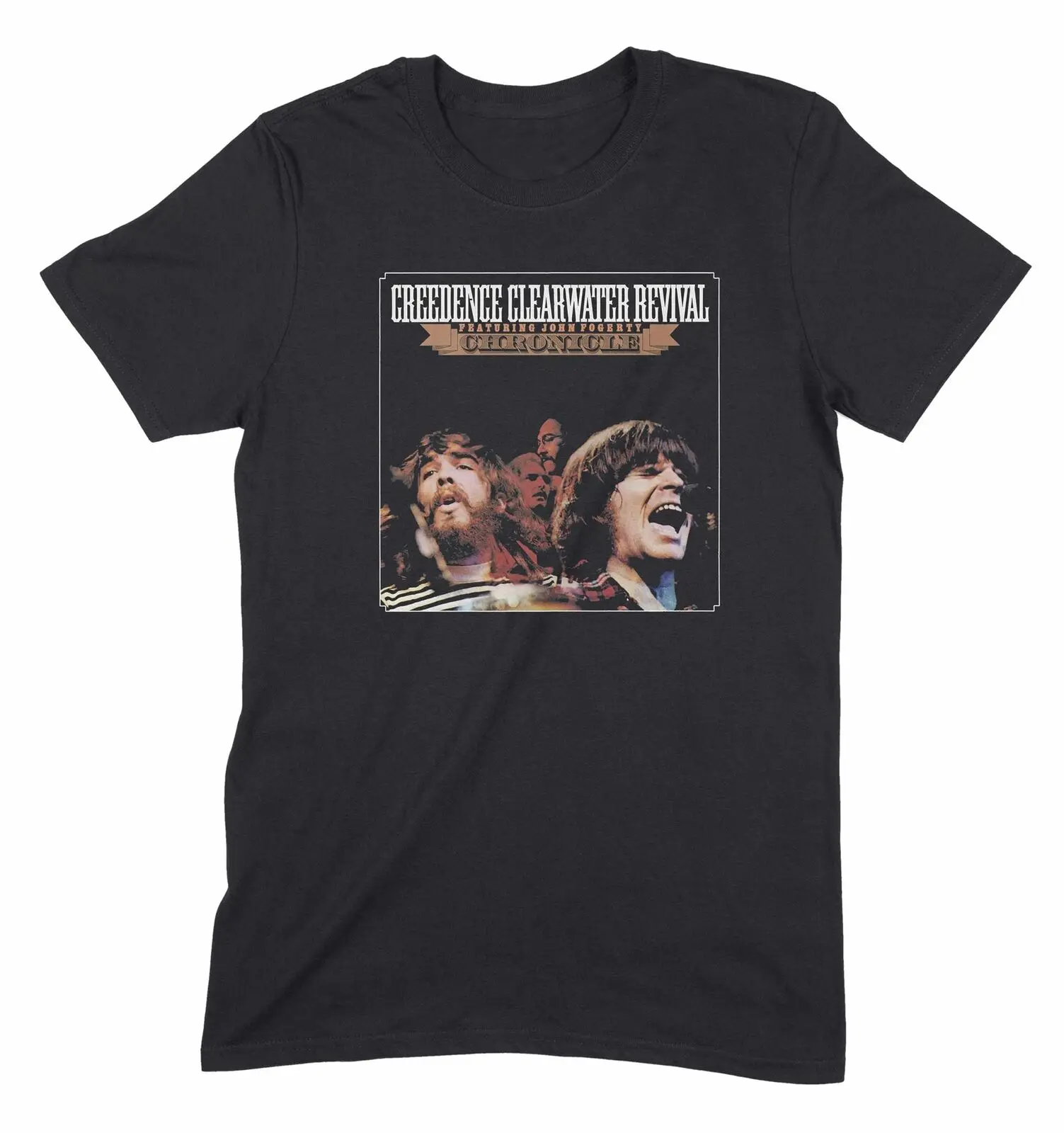 T-Shirt Creedence 596 Revival Chairs-Greates Hits John Fogerty Maniche Lunghe O Corte