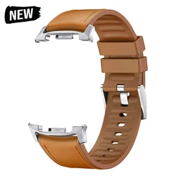 Premium Leather Strap Replacement Band for Smartwatch - No Gaps Design (Official Brown)