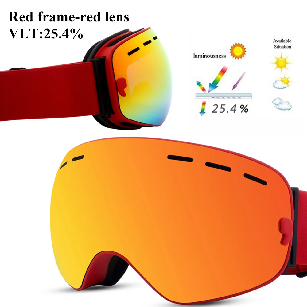 Ski Goggles Double Layers UV400 Anti-fog Winter Outdoor Sport Eyewear Ski Glasses Skiing Mask Snowboard Men Women Snow Goggles 5