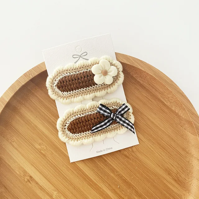 Coffee Warm Color Cute Cartoon Princess Hairpins Children Girls Kid Hair Clips Barrettes Accessories Hairclip Headwear Headdress white flower