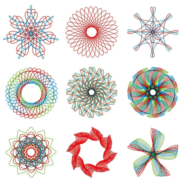 Funny Spirograph Drawing Toys Set Interlocking Gears & Wheels Geometric Ruler Drawing Accessories Creative Educational Kids Toy 4