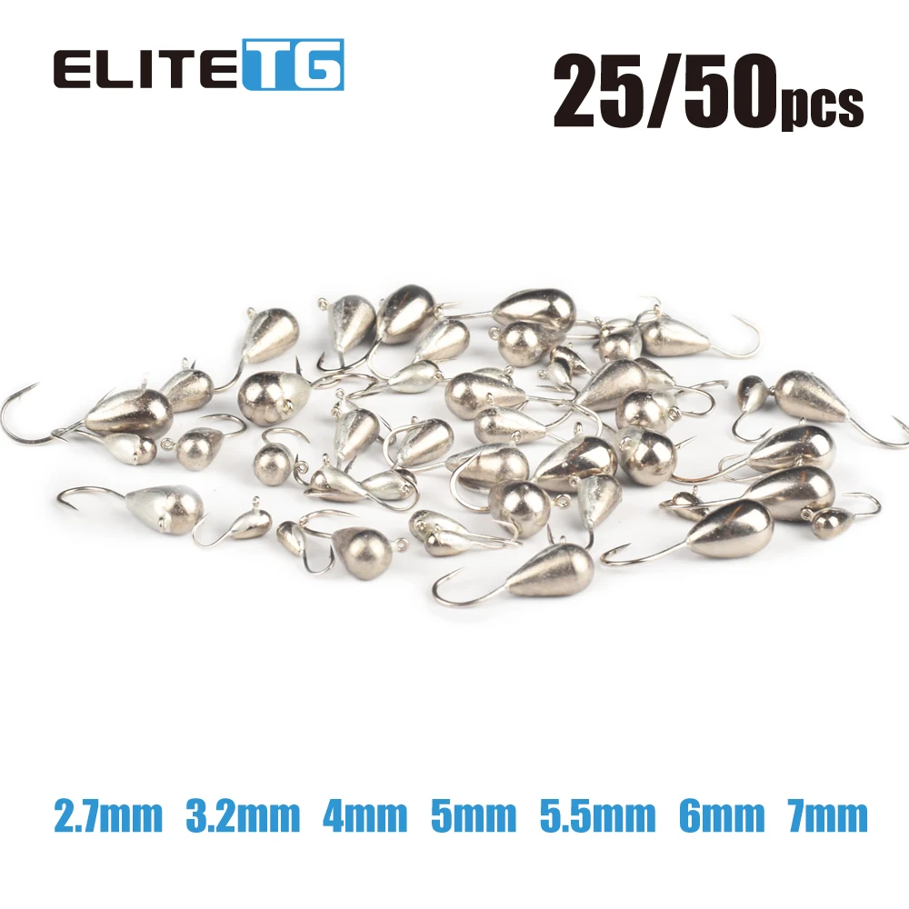Elite TG Tungsten Mormyshka Ice Jigs,2.5mm-8mm Winter Ice Fishing
