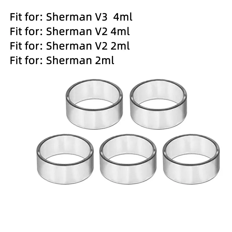 

5PCS Glass Tube for Original YUHETEC Replacement for Sherman V3 V2 Glass Tank Machine Accessories