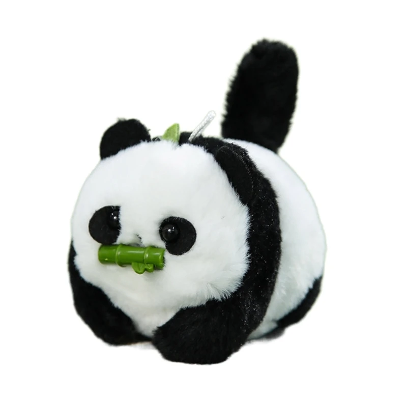 Cartoon Panda Handbag Plush Pendant Wagging Tail Panda Stuffed Animal Backpack Ornament Girls Kids Favor Christmas DropShipping