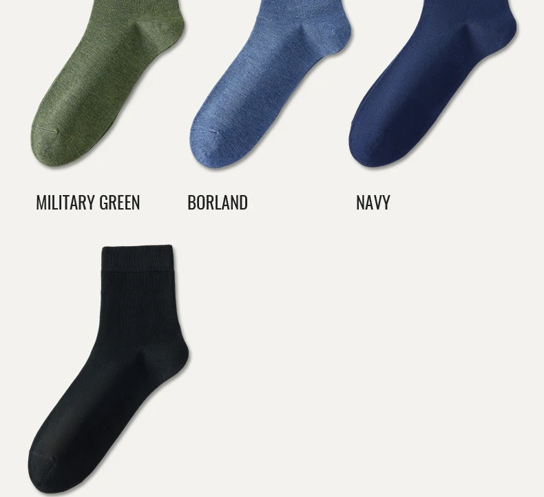 Antibacterial Bamboo Socks – Men’s Business Dress Socks, Thin Deodorant Crew, 5-Pack