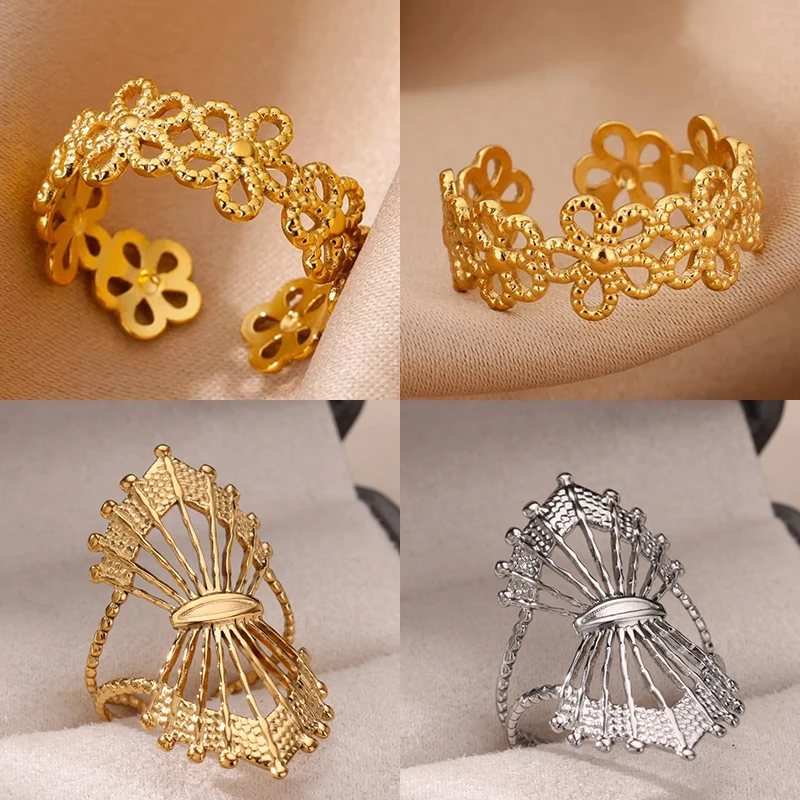 Hollow Flower Ring For Women