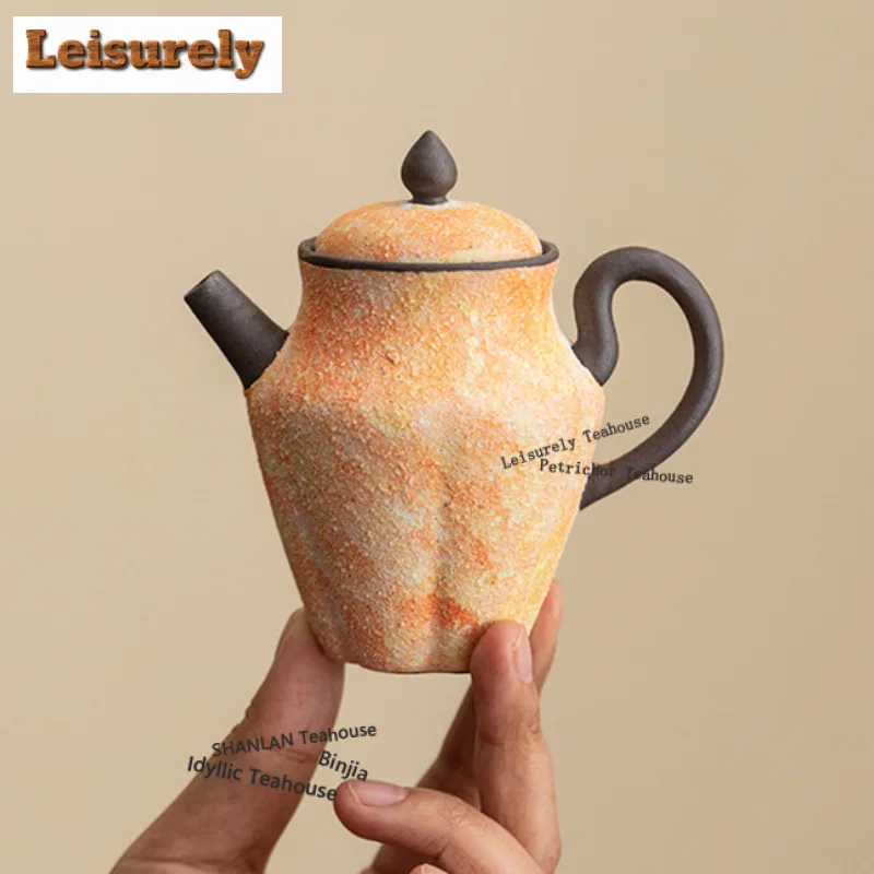 125ml Rock Mineral Lotus Teapot Aesthetic Tea Infuser Pot Tea Maker Kettle With Ball Hole Cafes Ornaments Accessories Supplies