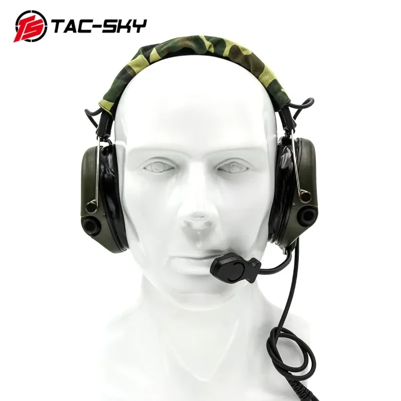 TAC-SKY Sordin Headset Noise Cancelling Pickups Hearing Protection Shooting Tactical Earmuffs and Military Adapter U94 PTT