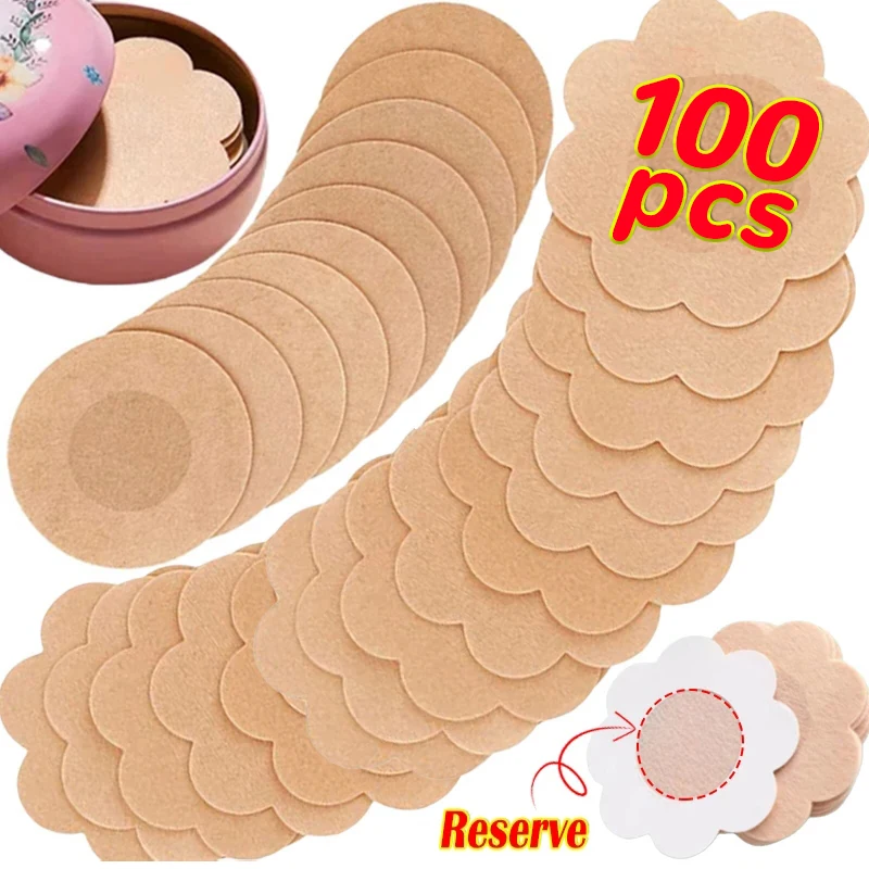 

10-100pcs Women's Safety Nipple Cover Female Invisible Bras Self-Adhesive Vest Chest Pads Sexy Breast Lift Up Stealth Stickers