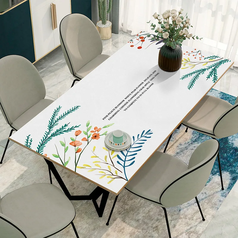 

20018 Нескользящая Минималистичная скатерть из ПВХ в скандинавском стиле, водонепроницаемая и маслостойкая скатерть, скатерть для чайного столика ins, ткань из пряжи,