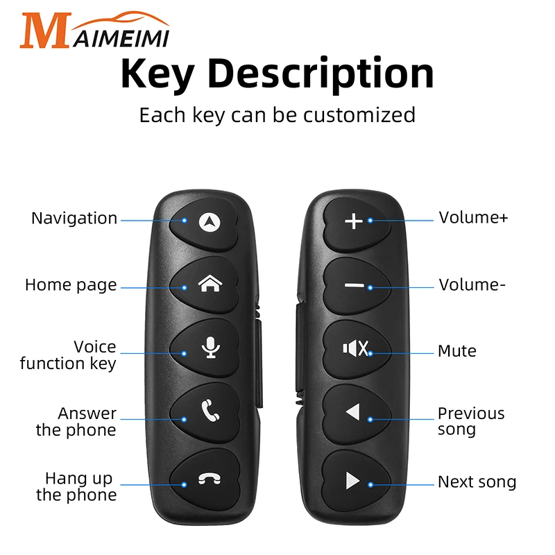 Remote Control Button 10 Keys Wireless Car Steering Wheel Control Button for Car Radio DVD GPS Multimedia Navigation Head Unit steering wheel remote control wireless remote controller media remote controller wireless media remote wireless media controller steering wheel control button wireless remote control