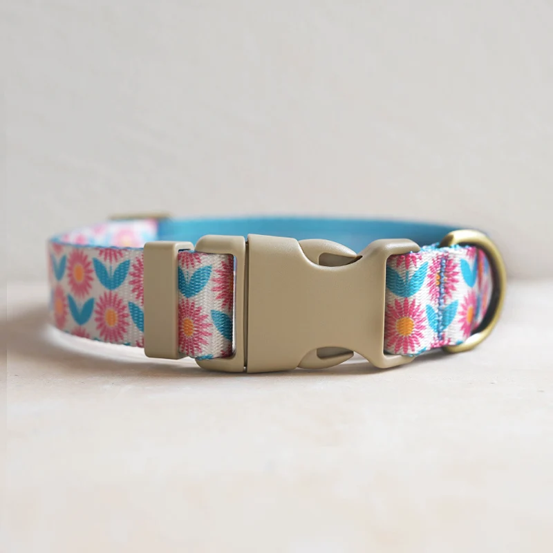 Collare Per Cani Personalizzato Con Motivo Floreale Rosa E - Foto 3