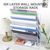 Wall file Organizer, File Rack Wall mounted mail organizer Magazine paper rack sorter for home office organization 1