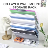 Wall file Organizer, File Rack Wall mounted mail organizer Magazine paper rack sorter for home office organization 1