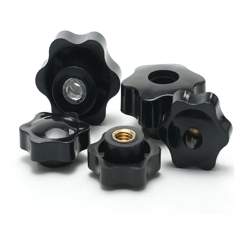 M4 M5 M6 M8 M10 M12 Plum Hand Tighten Nuts Handle Thread Mechanical Black Thumb Nuts 1/5pcs