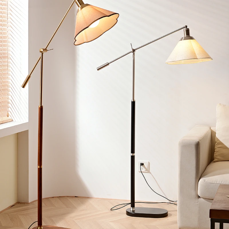Medieval style floor, living room vertical design, retro light luxury, high-end fishing lamp
