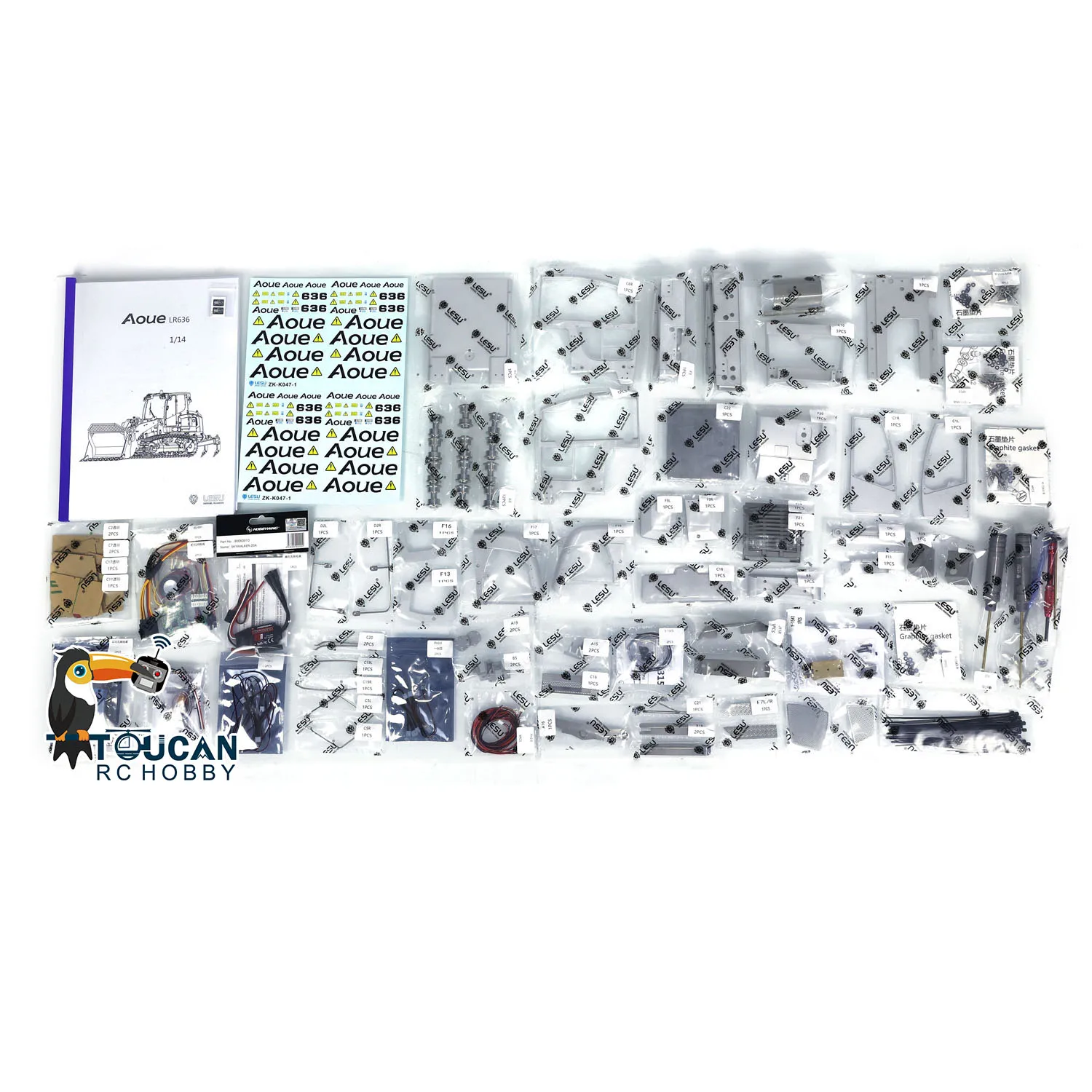 SALE LESU 636 1/14 RC Hydraulic Loader KIT Crawler Full Metal Loader Model Light Sound RC Unassembled Unpainted Cars Toy TH20450 4