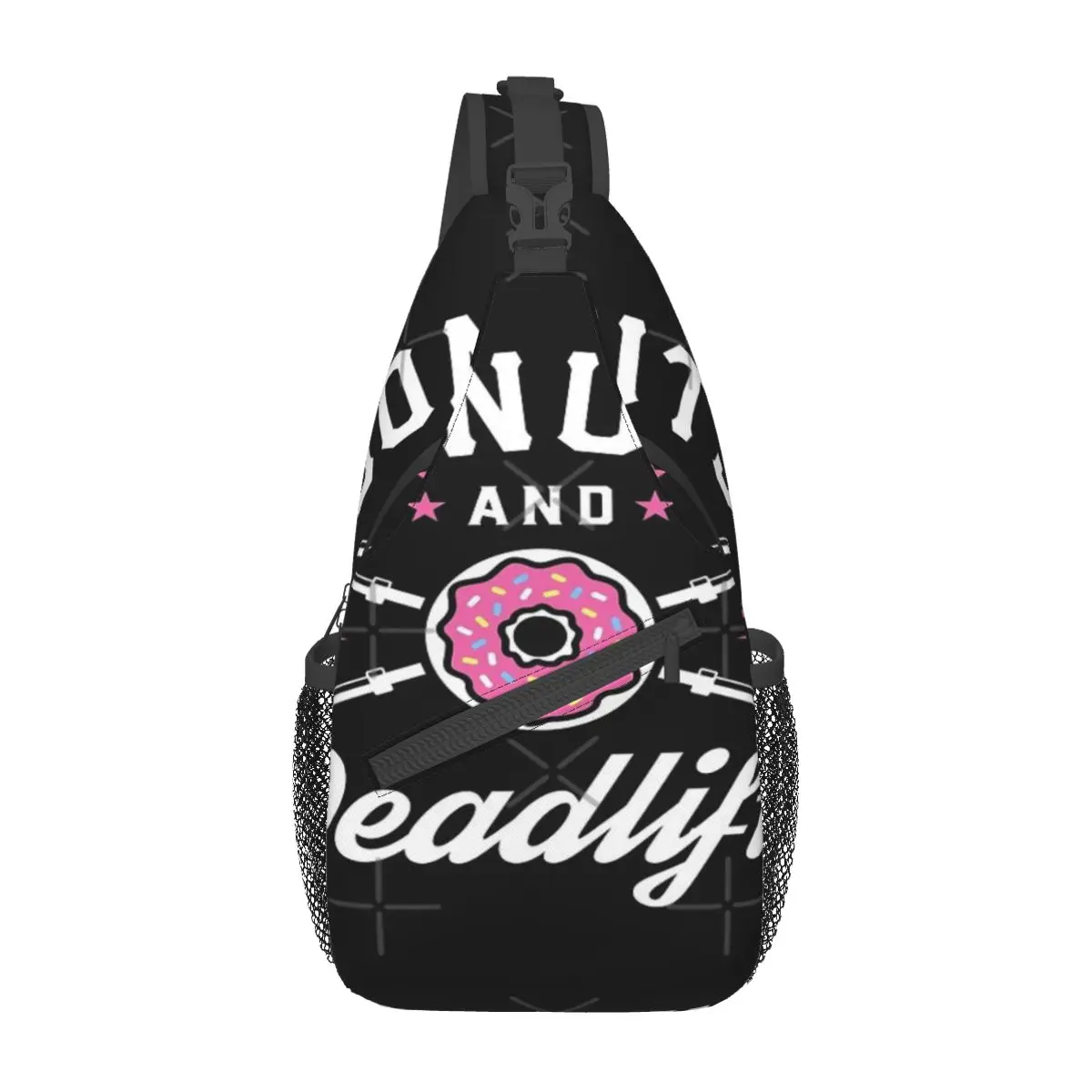 

Donuts And Deadlifts Chest Bag Fashionable Portable For Office Nice gift Customizable