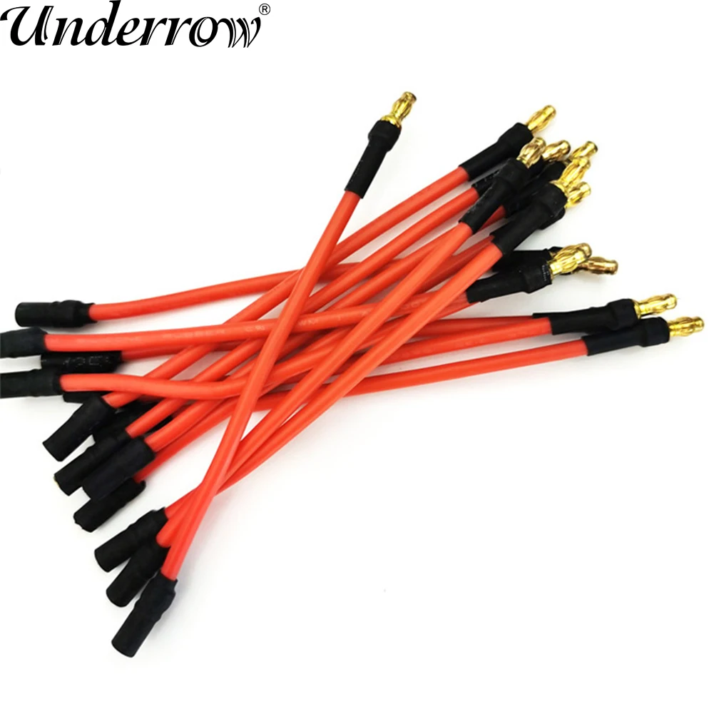 3pcs 10cm 20cm Motor Extension Wire 3.5mm Banana Connector 16AWG Silicone Extension Wire for RC Drone Motor ESC DIY Parts