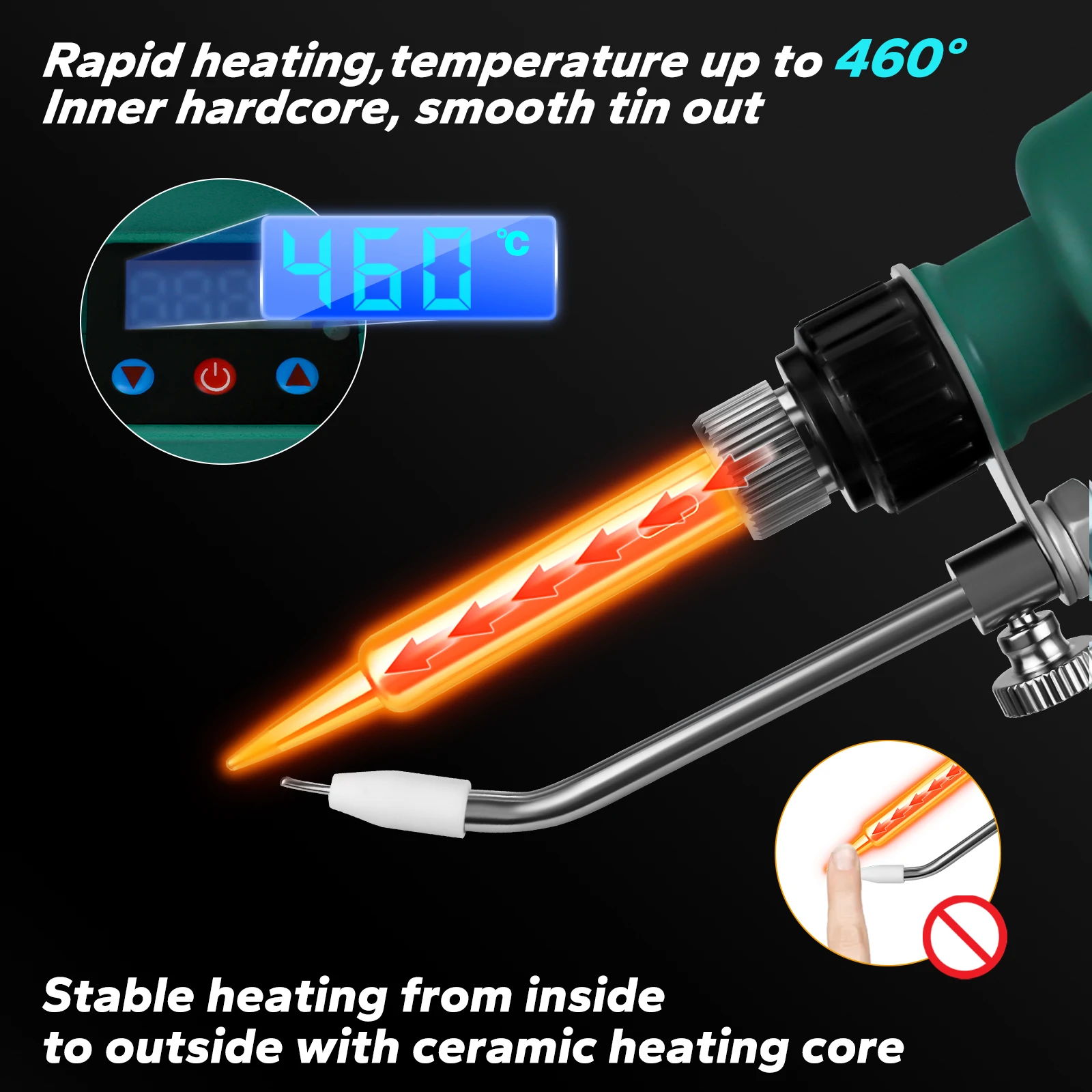 75W Cordless Soldering Iron Kit for Bosch 18V Battery Fast Welding Tools with Digital Display Electric Solder Gun (No Battery)
