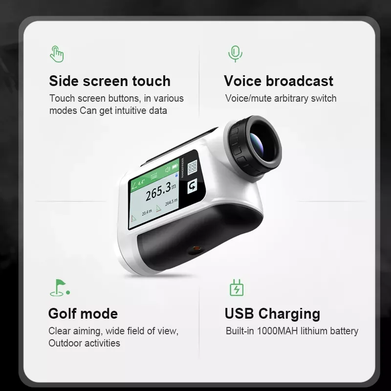 REVASRI ゴルフ用レーザー距離計 液晶表示 高精度 ホワイト REVASRI