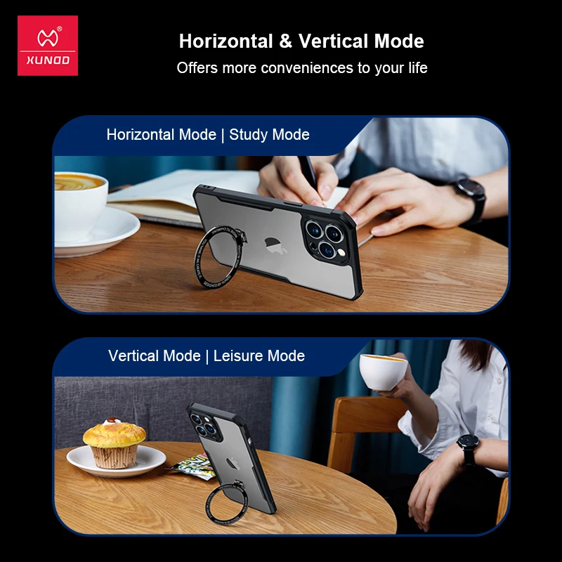 Xundd Case For Oneplus ACE 2 Pro Magietic Holder Case,Airbags Shockproof Shell Lens Protdection TPU+PC Back Transparent Cover