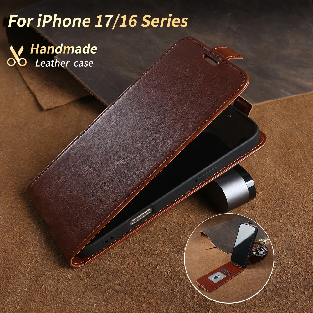 Leather Flip Phone Case with Card Slot and Business Cover Design