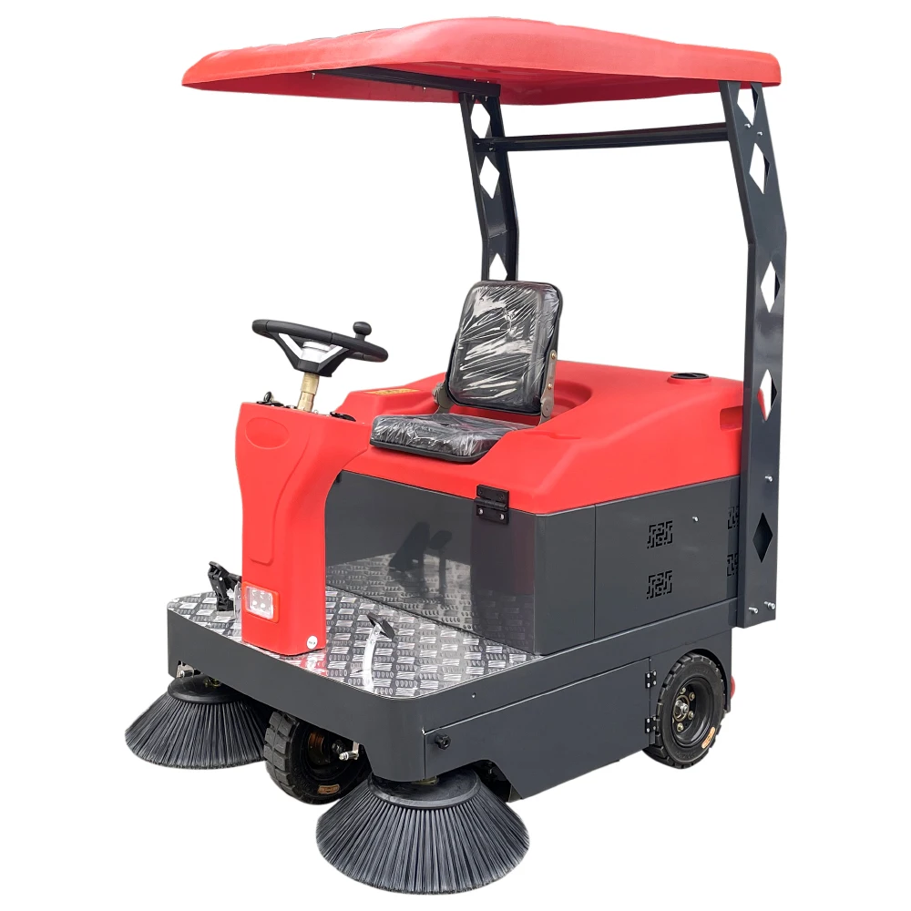 All Closed Cab Electric Floor Sweeper Driving Type Road Sweeper Street Cleaning Machine