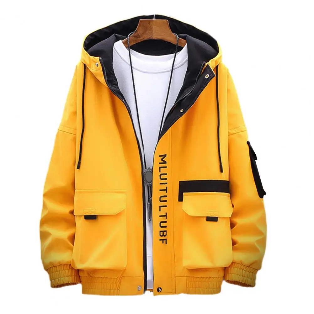 Long Sleeved Cargo jacket men harajuku windbreaker jackets