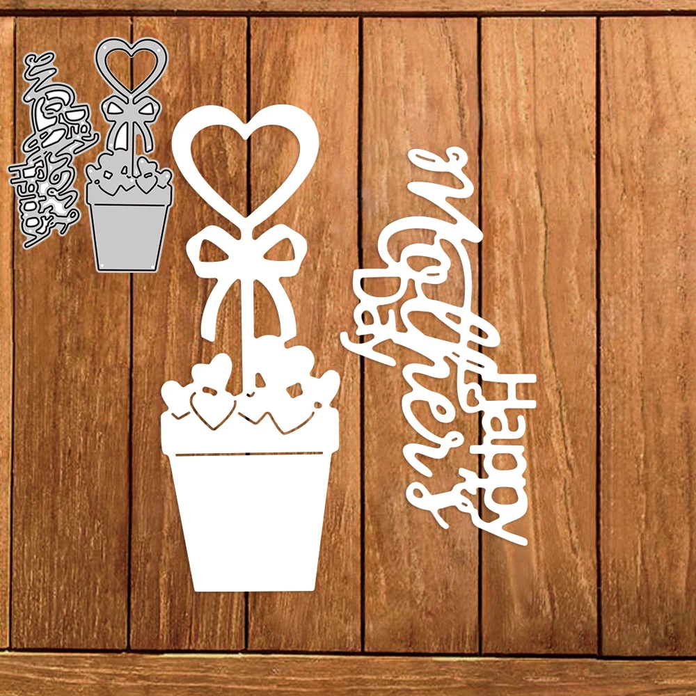 

Happy Mother's Day Heart Box Metal Cutting Dies Scrapbooking for DIY Card Album Photo Making Crafts Stencil New 2023